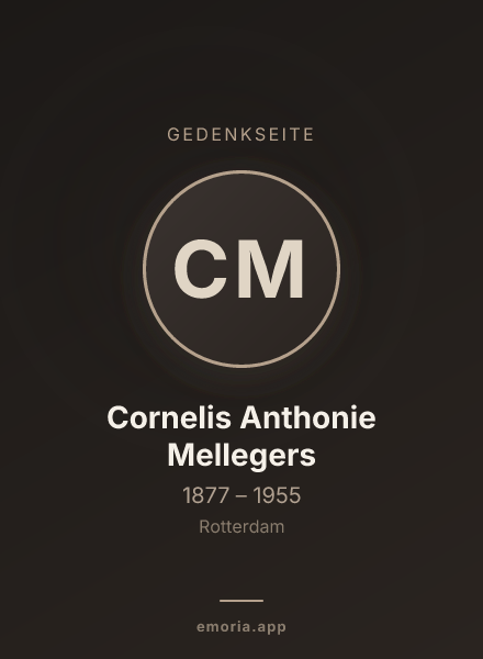 Gedenkportrait von Cornelis Anthonie Mellegers