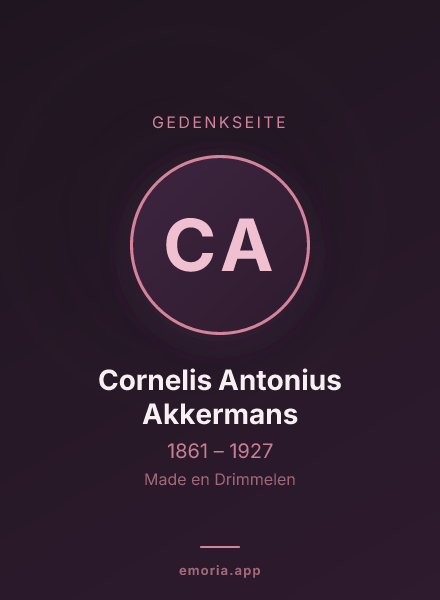 Gedenkportrait von Cornelis Antonius Akkermans