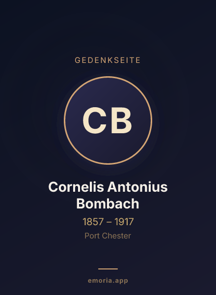 Gedenkportrait von Cornelis Antonius Bombach