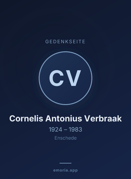 Gedenkportrait von Cornelis Antonius Verbraak