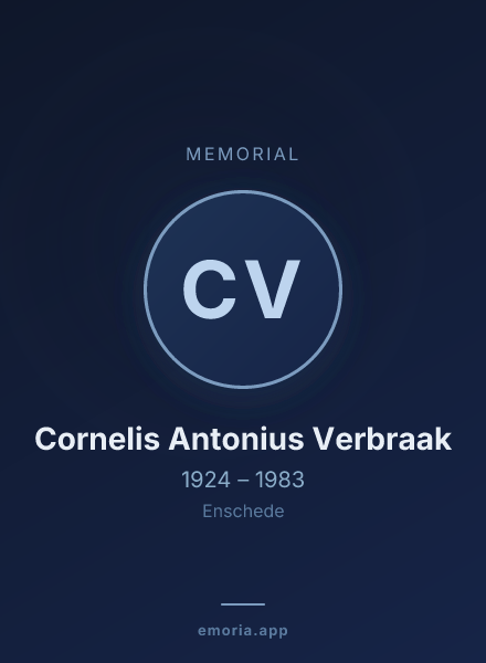 Memorial portrait of Cornelis Antonius Verbraak