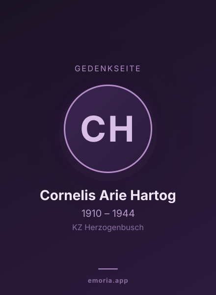 Gedenkportrait von Cornelis Arie Hartog