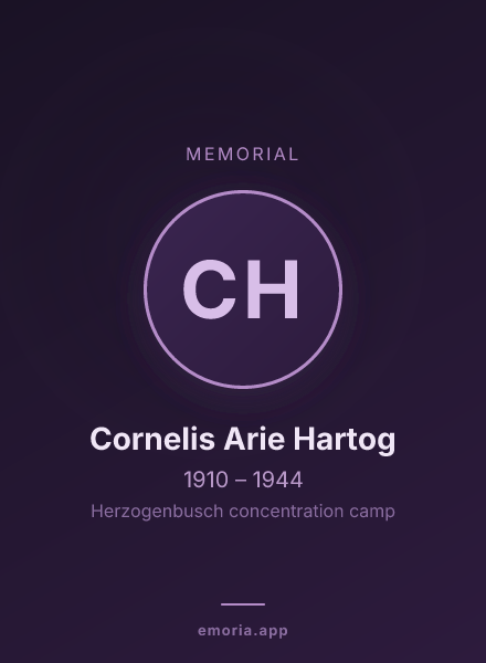 Memorial portrait of Cornelis Arie Hartog