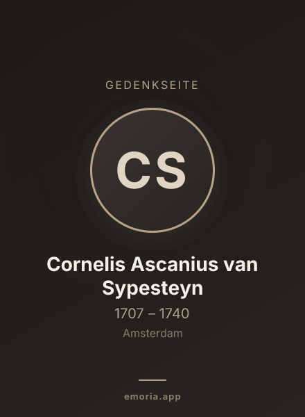 Gedenkportrait von Cornelis Ascanius van Sypesteyn
