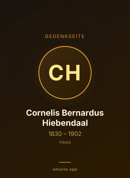 Gedenkportrait von Cornelis Bernardus Hiebendaal