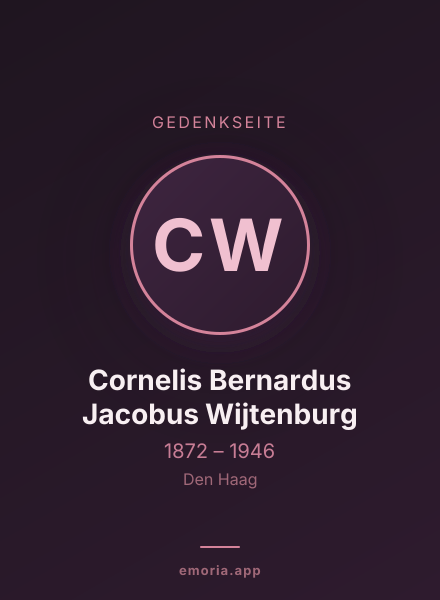 Gedenkportrait von Cornelis Bernardus Jacobus Wijtenburg