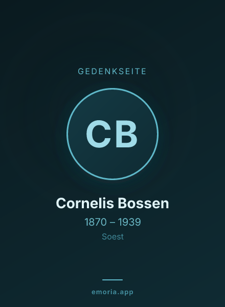 Gedenkportrait von Cornelis Bossen