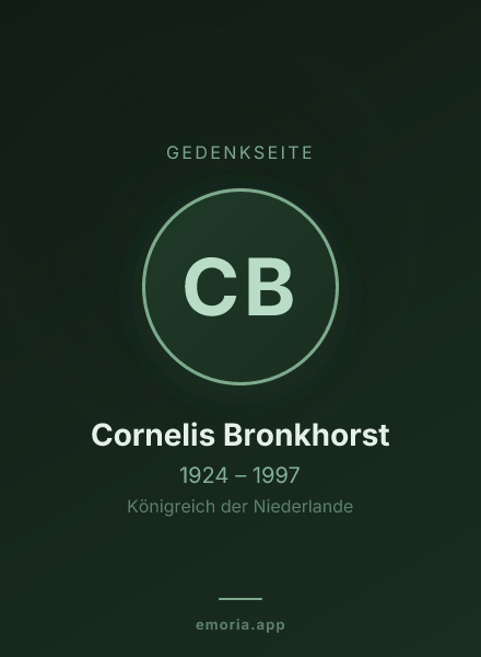 Gedenkportrait von Cornelis Bronkhorst