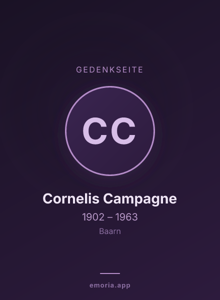 Gedenkportrait von Cornelis Campagne