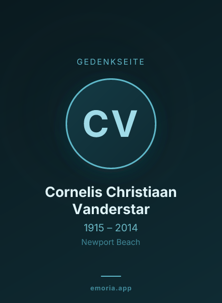 Gedenkportrait von Cornelis Christiaan Vanderstar