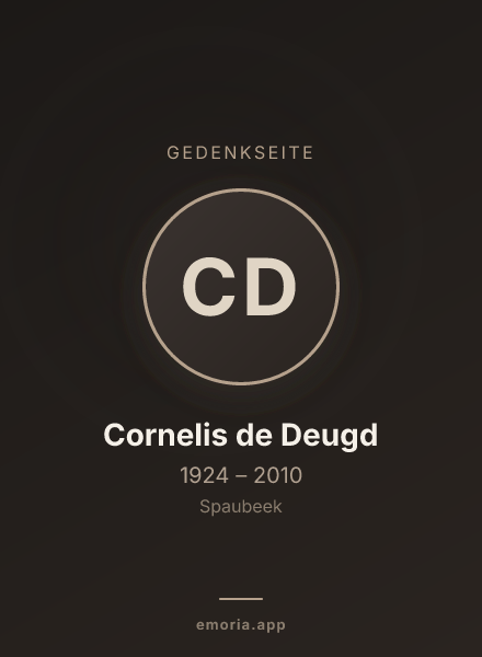 Gedenkportrait von Cornelis de Deugd