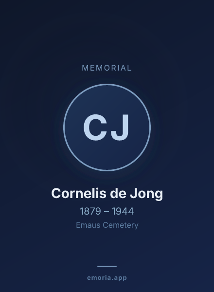 Memorial portrait of Cornelis de Jong