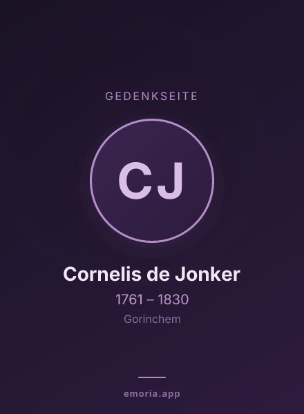 Gedenkportrait von Cornelis de Jonker