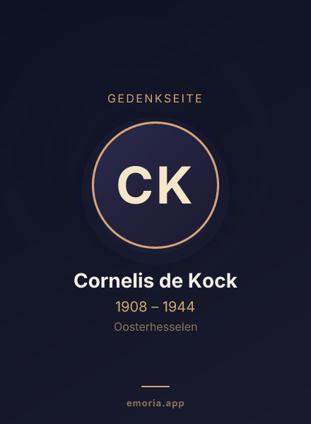 Gedenkportrait von Cornelis de Kock
