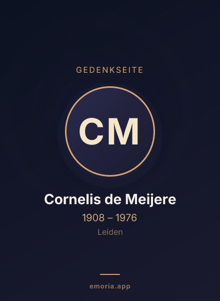 Gedenkportrait von Cornelis de Meijere