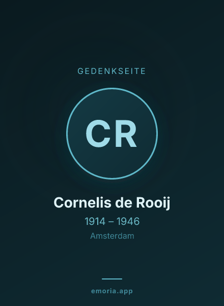 Gedenkportrait von Cornelis de Rooij