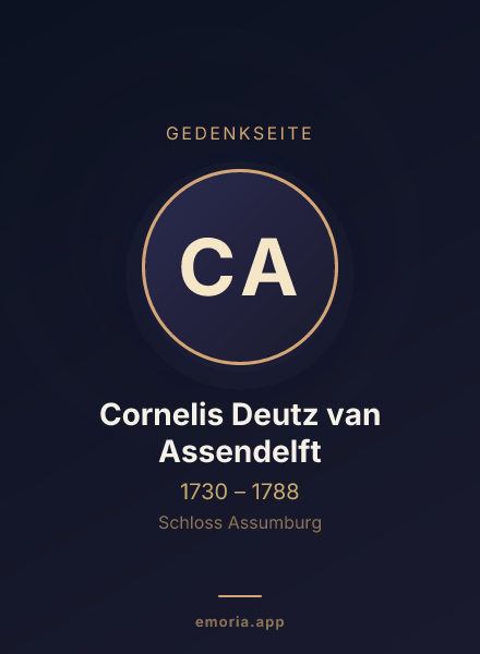 Gedenkportrait von Cornelis Deutz van Assendelft