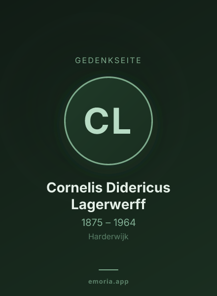 Gedenkportrait von Cornelis Didericus Lagerwerff
