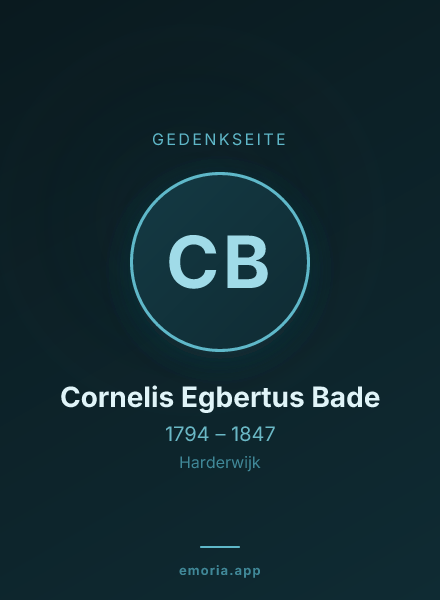 Gedenkportrait von Cornelis Egbertus Bade