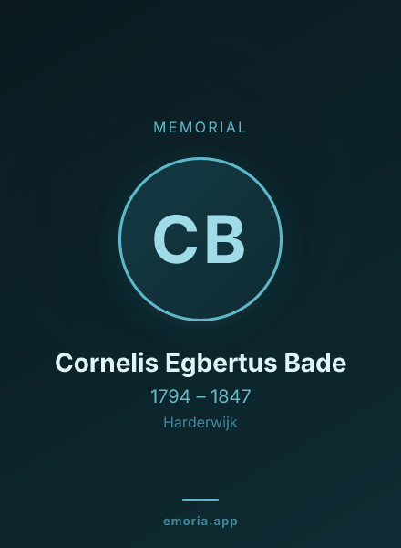 Memorial portrait of Cornelis Egbertus Bade