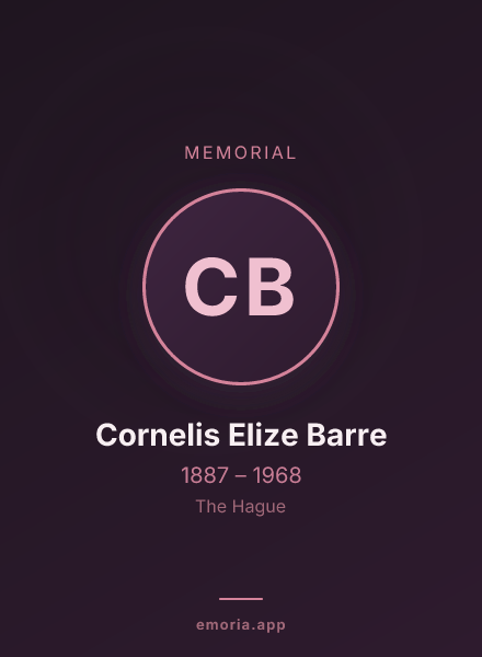 Memorial portrait of Cornelis Elize Barre