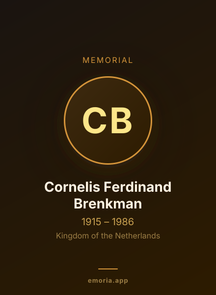 Memorial portrait of Cornelis Ferdinand Brenkman