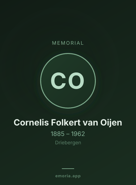 Memorial portrait of Cornelis Folkert van Oijen