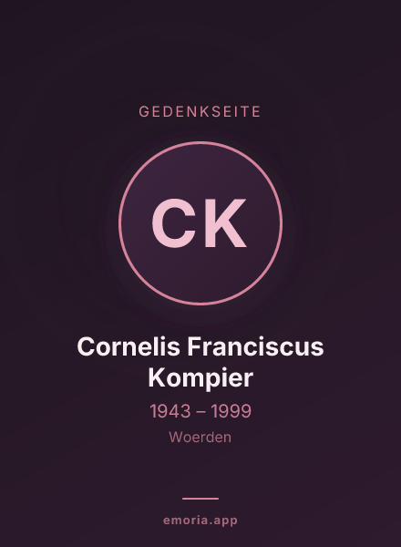 Gedenkportrait von Cornelis Franciscus Kompier