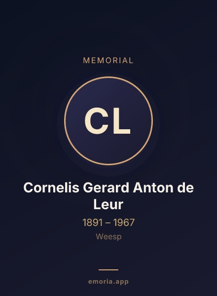 Memorial portrait of Cornelis Gerard Anton de Leur