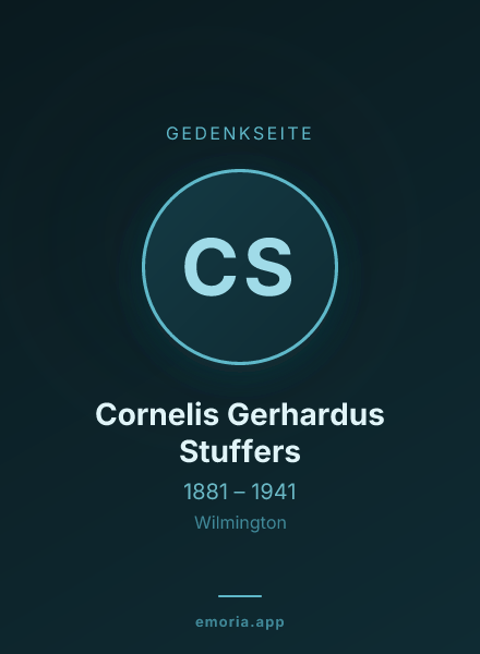 Gedenkportrait von Cornelis Gerhardus Stuffers