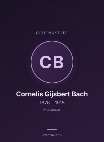 Gedenkportrait von Cornelis Gijsbert Bach