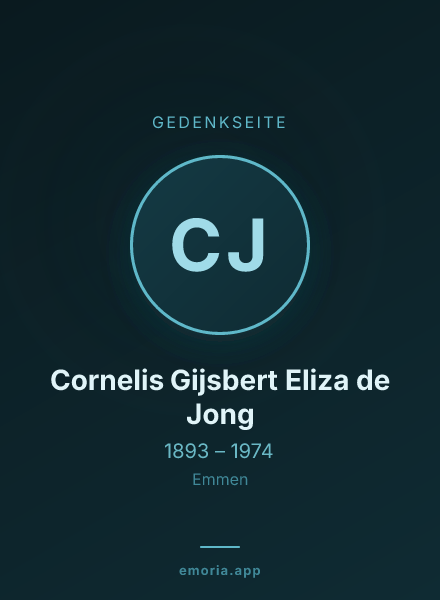 Gedenkportrait von Cornelis Gijsbert Eliza de Jong