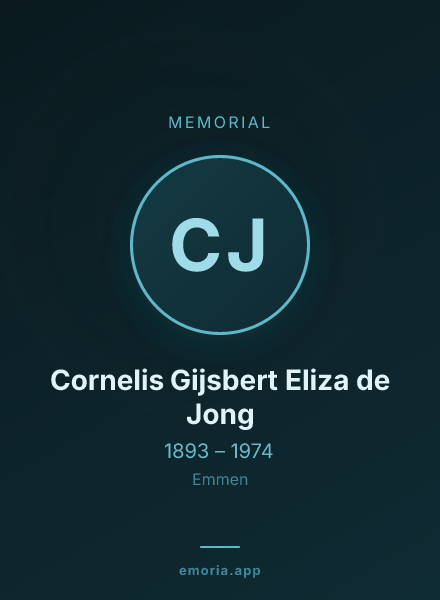 Memorial portrait of Cornelis Gijsbert Eliza de Jong