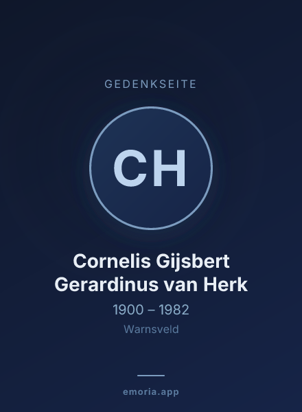 Gedenkportrait von Cornelis Gijsbert Gerardinus van Herk