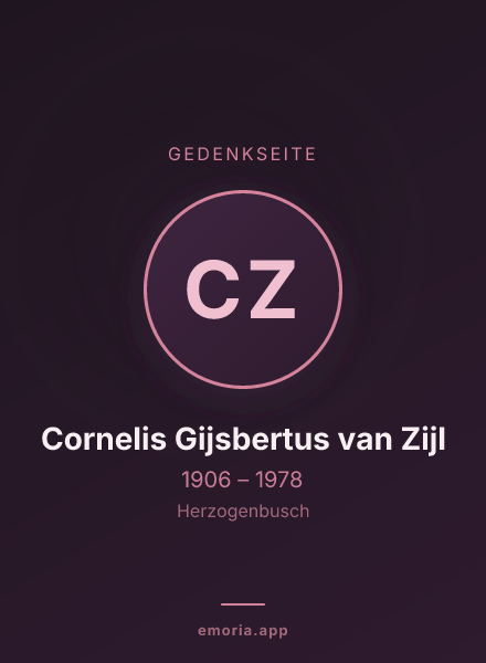 Gedenkportrait von Cornelis Gijsbertus van Zijl