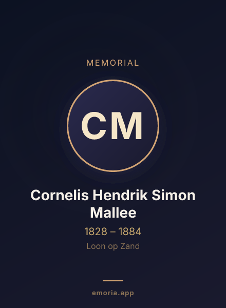 Memorial portrait of Cornelis Hendrik Simon Mallee