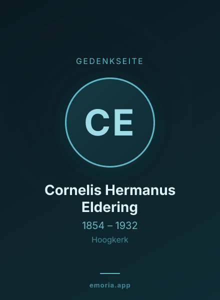 Gedenkportrait von Cornelis Hermanus Eldering
