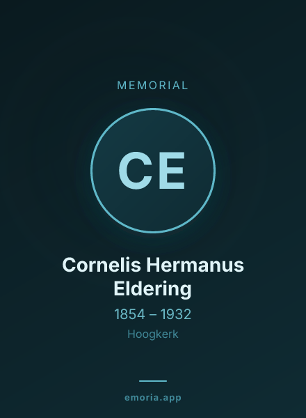 Memorial portrait of Cornelis Hermanus Eldering