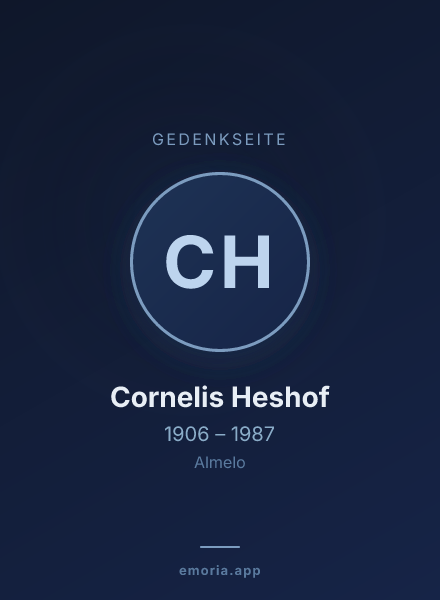 Gedenkportrait von Cornelis Heshof