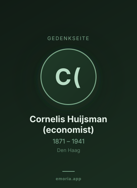 Gedenkportrait von Cornelis Huijsman (economist)