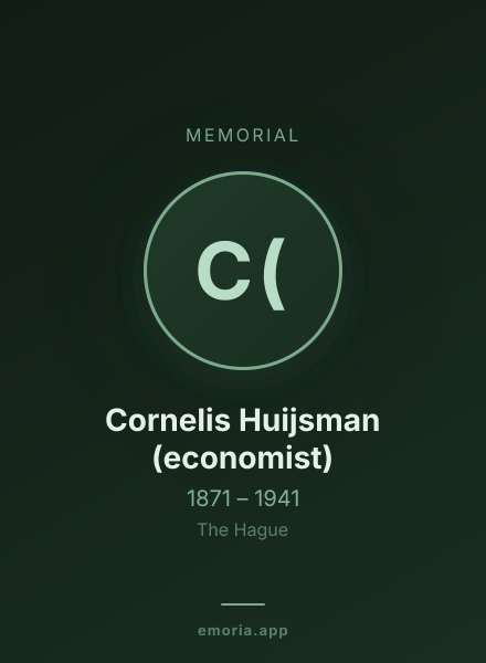 Memorial portrait of Cornelis Huijsman (economist)