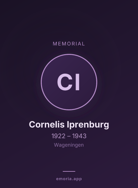 Memorial portrait of Cornelis Iprenburg