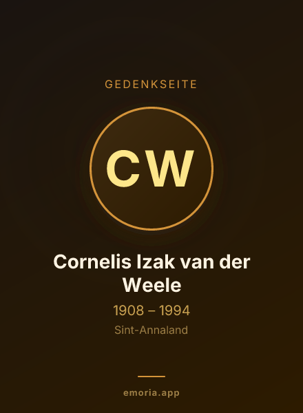 Gedenkportrait von Cornelis Izak van der Weele