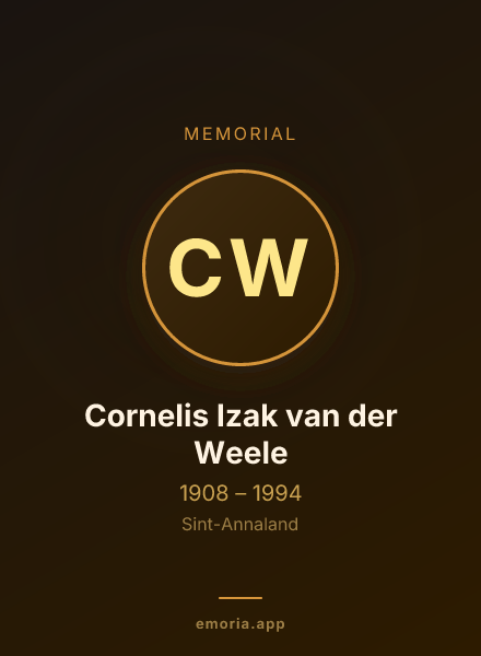Memorial portrait of Cornelis Izak van der Weele
