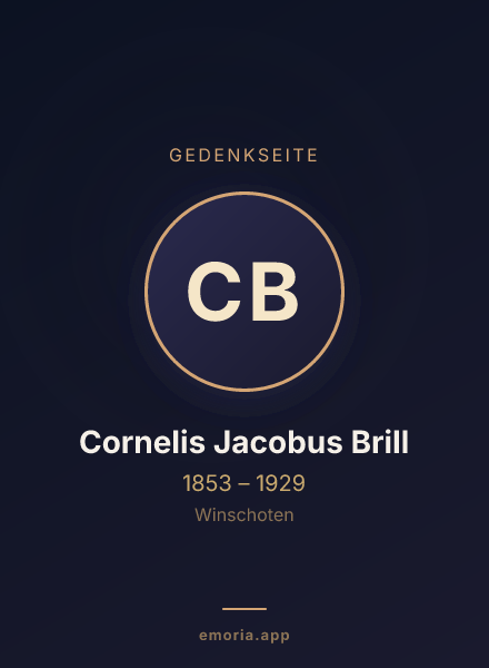 Gedenkportrait von Cornelis Jacobus Brill