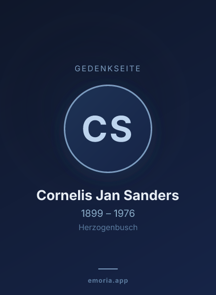 Gedenkportrait von Cornelis Jan Sanders