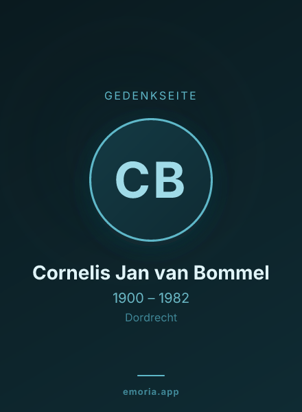 Gedenkportrait von Cornelis Jan van Bommel