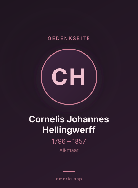 Gedenkportrait von Cornelis Johannes Hellingwerff