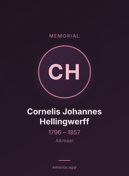 Memorial portrait of Cornelis Johannes Hellingwerff