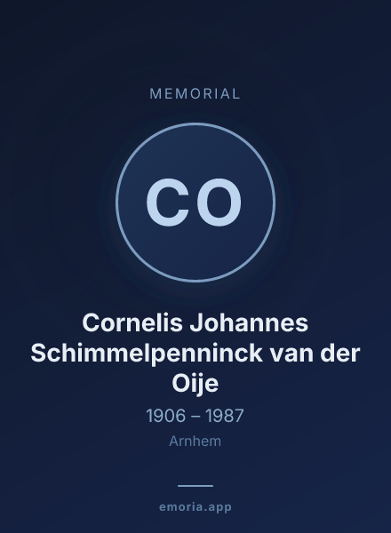Memorial portrait of Cornelis Johannes Schimmelpenninck van der Oije